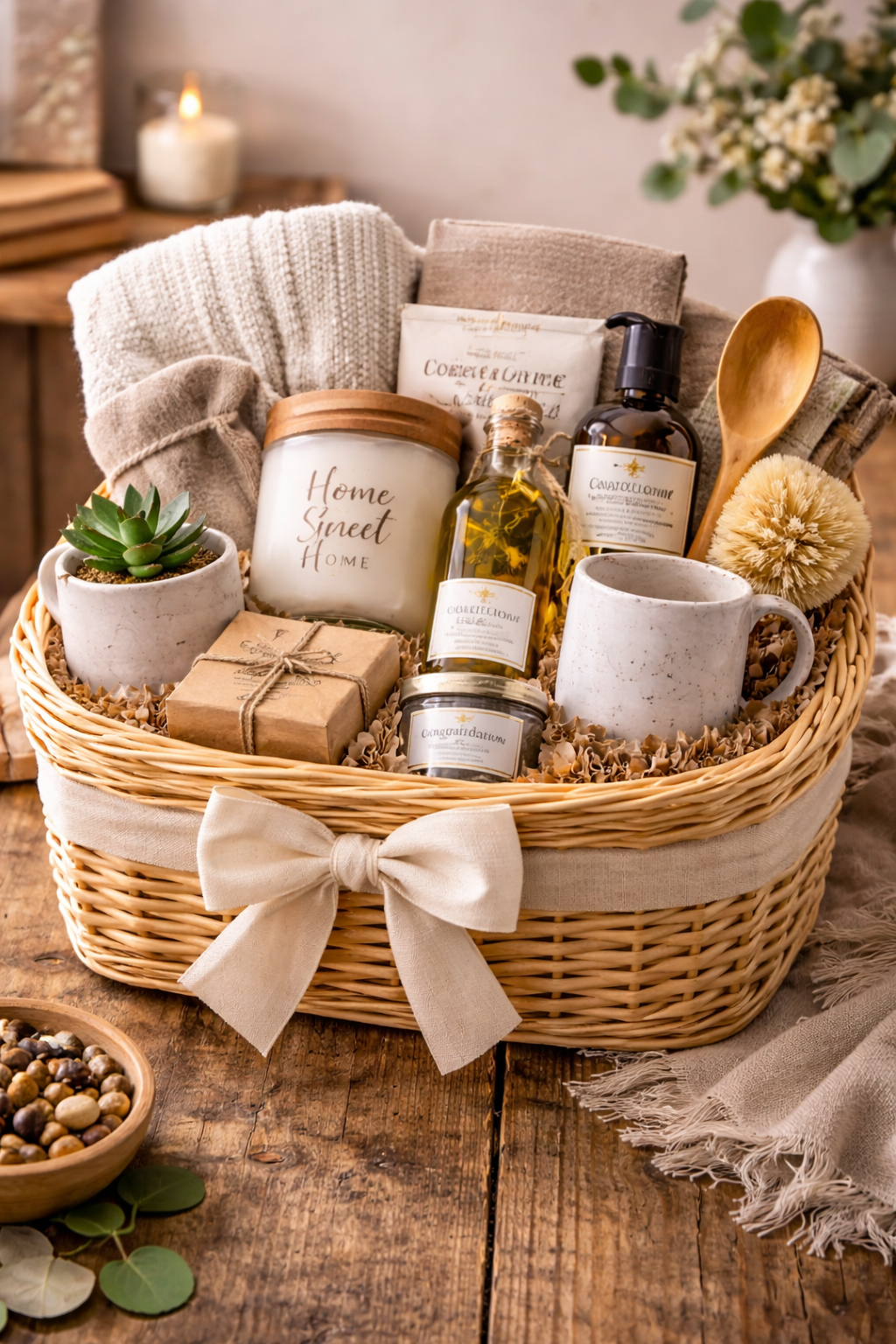 Housewarming Gift Basket – Settle In Comfort