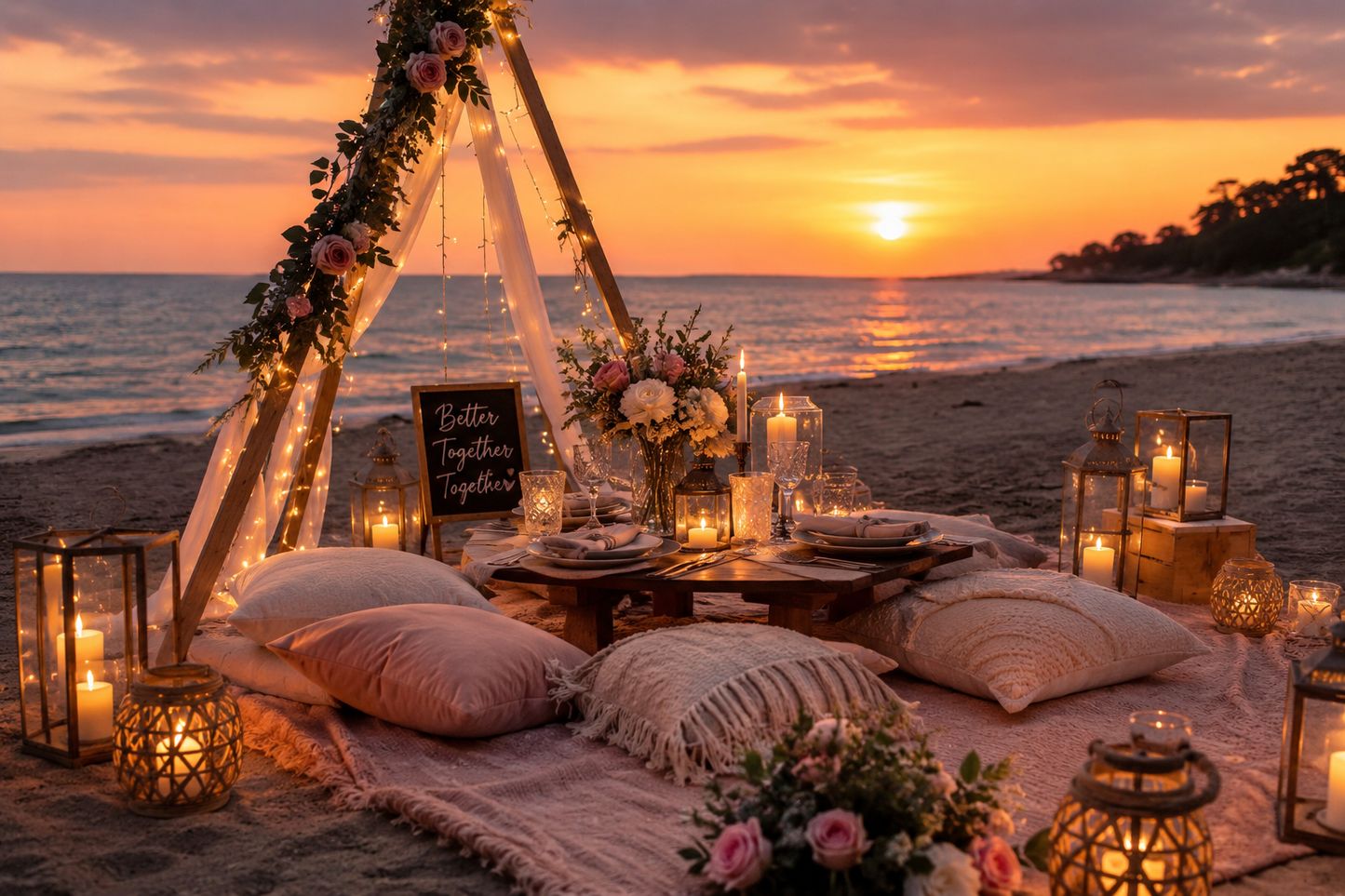 Romantic Sunset Picnic